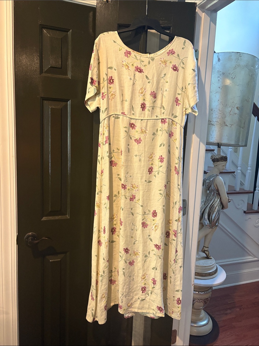 Kiko Cream Maxi Dress with Pink Floral Print